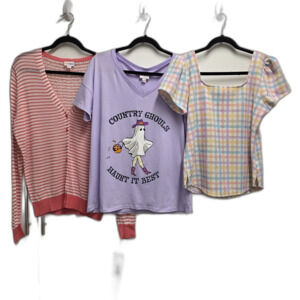 LuLaRoe Small Tops Bundle NWT Cheryl Cardigan Lisa Tee & Moriella Top Pastel 3Pc